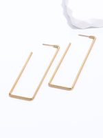 1 Pièce Mode Rectangle Placage Acier Inoxydable 201 Plaqué Or 18K Des Boucles D'Oreilles main image 2