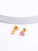 1 Piece Ear Cartilage Rings & Studs Fashion Heart 201 Stainless Steel Plating 18K Gold Plated main image 3