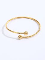 Simple Fashion Copper Electroplated 18k Golden Open-end Glossy Bracelet main image 1