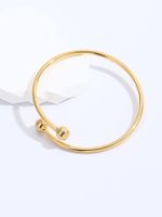 Simple Fashion Copper Electroplated 18k Golden Open-end Glossy Bracelet main image 2