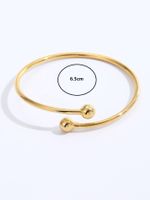 Simple Mode De Cuivre Électrolytique 18k Golden Open-fin Brillant Bracelet main image 3