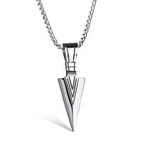 Titanium&stainless Steel Fashion Geometric Necklace  (steel Color Pendant + Matching Chain) Nhop2993-steel-color-pendant-matching-chain sku image 1