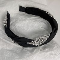 Retro Style Woven Texture Pearl Hairpin Twist Braid Headband sku image 1