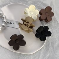 Milk Coffee Series Flower Barrettes High Ponytail Fixed Matte Resin Hair Grip Clip main image 1