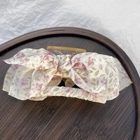 Korean Style Fabric Floral Bow Hair Claw Clip Shark Clip Square Hollow Clip sku image 1