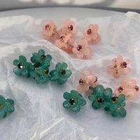 Sweet Style Jelly Color Mini Rhinestone Resin Small Flower Claw Clip Hair Clip main image 3
