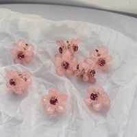 Sweet Style Jelly Color Mini Rhinestone Resin Small Flower Claw Clip Hair Clip sku image 1