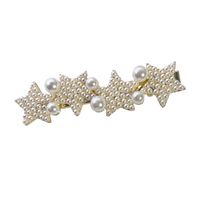 Pearl Five-pointed Star Alloy Side Clip Sweet Rhinestone Hairpin Headdress main image 3