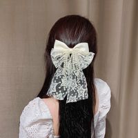 Fashion Black And White Lace Bow Star Hairpin Handmade Lock Edge Barrettes main image 4