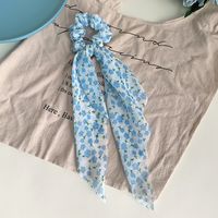 Summer New Small Floral Long Streamer Fabric Blue Hair Accessories sku image 1