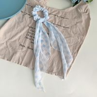 Summer New Small Floral Long Streamer Fabric Blue Hair Accessories sku image 2