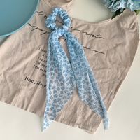 Summer New Small Floral Long Streamer Fabric Blue Hair Accessories sku image 3