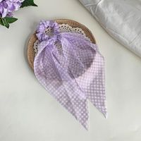Mode Lila Floral Weibliche Streamer Haar Seil Bogen Kopfschmuck Haar Gummi Band sku image 1