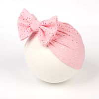 Summer Cute Children's Hat Solid Color Bow Breathable Hole Hat main image 4