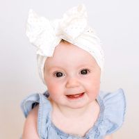 Summer Cute Children's Hat Solid Color Bow Breathable Hole Hat main image 1