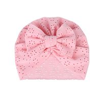 Summer Cute Children's Hat Solid Color Bow Breathable Hole Hat sku image 2
