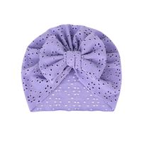 Summer Cute Children's Hat Solid Color Bow Breathable Hole Hat sku image 3
