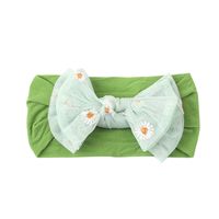 Simple Solid Color Double Bow Children Small Daisy Flower Nylon Headband sku image 9