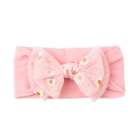 Simple Solid Color Double Bow Children Small Daisy Flower Nylon Headband sku image 11