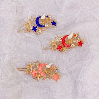 Fashion Starry Sky Metal Barrettes Simple Star Moon Hairpin Hair Accessories main image 1