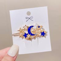 Fashion Starry Sky Metal Barrettes Simple Star Moon Hairpin Hair Accessories sku image 2