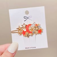 Fashion Starry Sky Metal Barrettes Simple Star Moon Hairpin Hair Accessories sku image 3