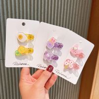 New Style Children's Cartoon Rabbit Flower Transparent Hairpin main image 2