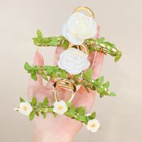 Fleurs D'été En Forme De Poignée En Métal Barrettes Fille Épingle À Cheveux Ornements De Cheveux main image 4