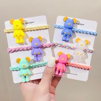 Fashion Spring Color Bear Shaped Cute Cartoon Ponytail Hair Ring High Elastic Headdress main image 6