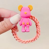 Fashion Spring Color Bear Shaped Cute Cartoon Ponytail Hair Ring High Elastic Headdress sku image 1