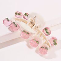 Fashion Transparent Pink Peach Shaped Hair Claw  Hairware main image 6