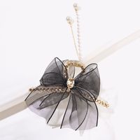 Fashion New Mesh Bow Grip Large Hair Clip Female Updo Shark Clip Hairware sku image 1