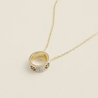 Fashion Letter D Shaped Round Pendant S925 Silver Necklace sku image 1