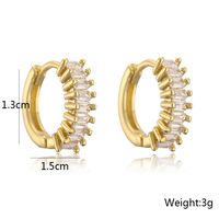 Fashion Geometric Circle Copper Gold-plated Micro Inlaid Zircon Earrings main image 6