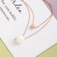 Fashion Simplicity Geometric Shaped Pearl Pendant S925 Silver Necklace sku image 1