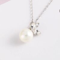 Fashion Simplicity Geometric Shaped Pearl Pendant S925 Silver Necklace sku image 2