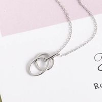Fashion Simple Two Circle Shaped Pendant S925 Silver Necklace main image 1