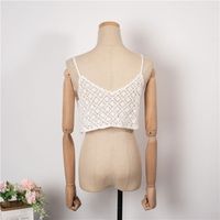 Fashion Retro Summer New Hollow Solid Color Small Strap Top main image 7
