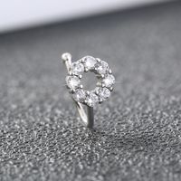 Simple Micro-inlaid Round Zircon Copper Nose Perforation-free Piercing Jewelry main image 3