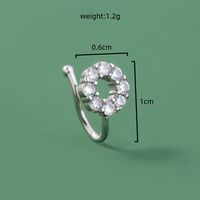Simple Micro-inlaid Round Zircon Copper Nose Perforation-free Piercing Jewelry main image 6