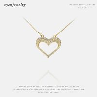 Fashion Diamond Heart-shaped Pendant Necklace sku image 1