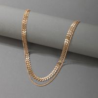 Fashion Alloy Aircraft Chain Double Layer Geometric Necklace main image 2