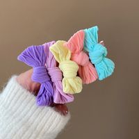 Cute 5-pcs Bow Hair Ropes Set Suede Knotted Ponytail Hair Accessories main image 2