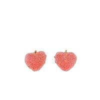 Cute Soft Candy Fully Jeweled Heart Earrings Refined Zircon Inlaid Ear Studs Earrings main image 2