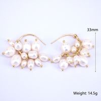 Simple Style Copper 18k Gold-plated Pearl Pendant Earrings main image 2