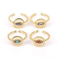 Cross-border European And American Niche Design Zircon Dripping Eye Ring Creative Personality Devil Eye Ring main image 1