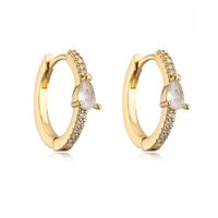 Fashion Simple Vintage Copper Plated Real Gold Micro Inlaid Zircon Geometric Earring sku image 1