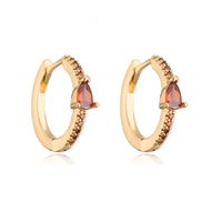 Fashion Simple Vintage Copper Plated Real Gold Micro Inlaid Zircon Geometric Earring sku image 4