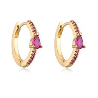 Fashion Simple Vintage Copper Plated Real Gold Micro Inlaid Zircon Geometric Earring sku image 5