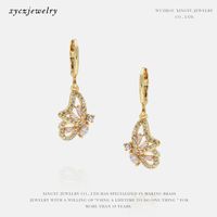 Fashion Simple Gold-plated Hollow Butterfly Wing Earrings sku image 1